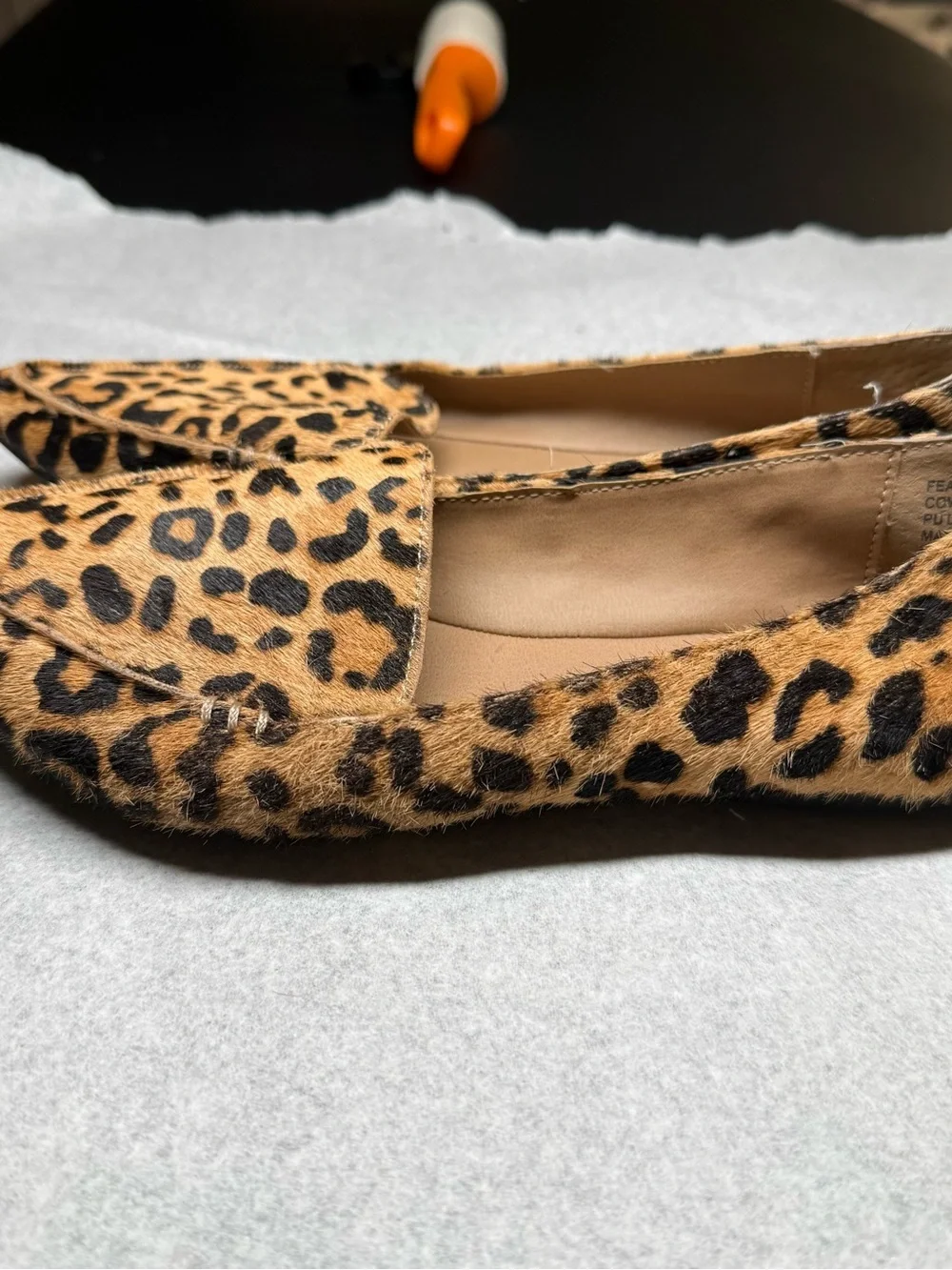 Steve Madden Leopard Print Pointed Flats - Tan & Black